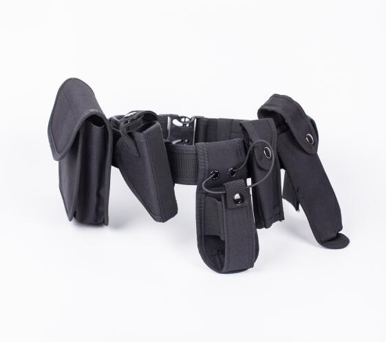 7 pcs Tactical Duty Belt Black Law Enforcement Hutning Equipment System Waist Gun Holster Flashlight Pouch set