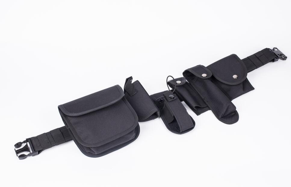7 pcs Tactical Duty Belt Black Law Enforcement Hutning Equipment System Waist Gun Holster Flashlight Pouch set